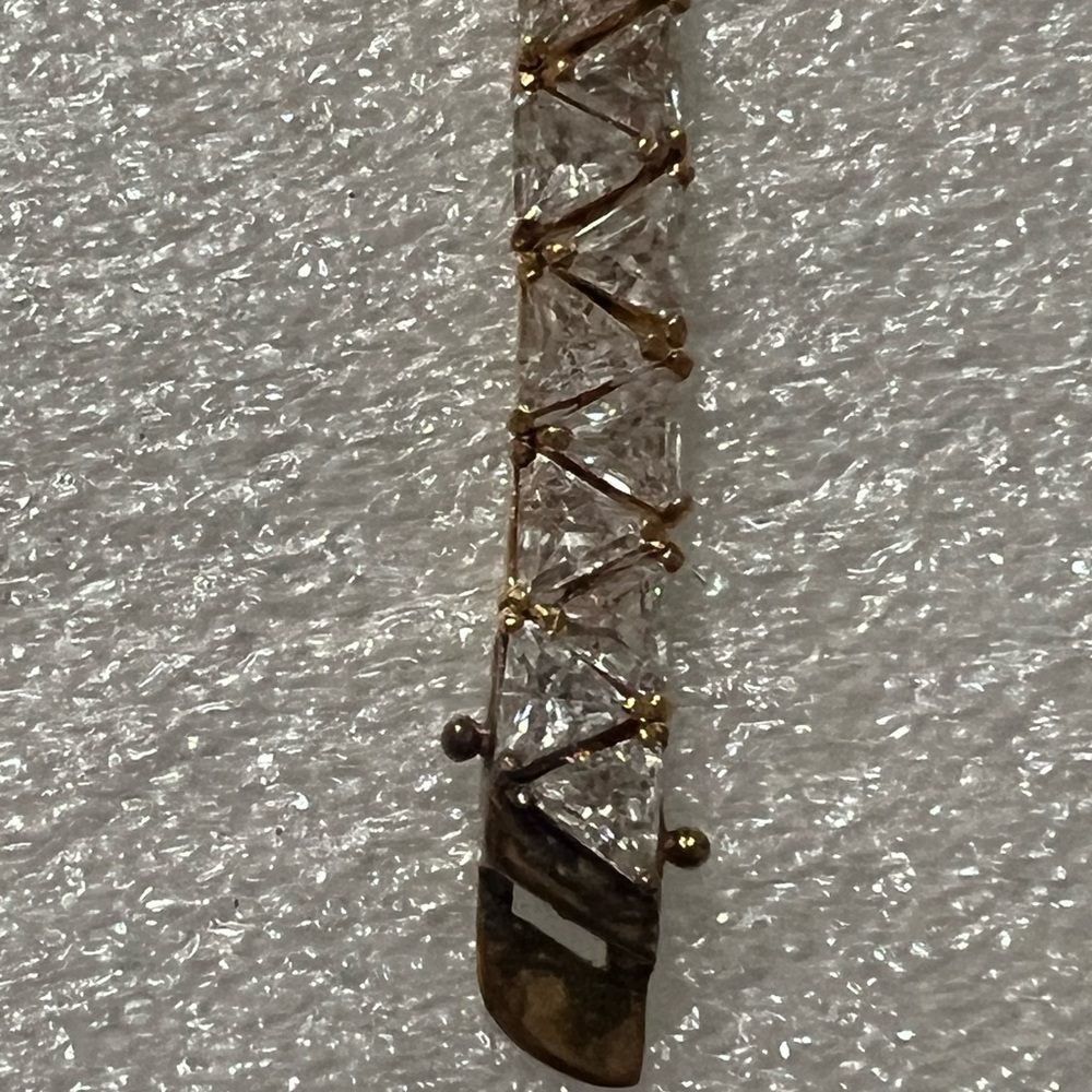Suzanne Somers gold over stirring Silver 925 stamped CZ tennis bracelet NIB - Picture 4 of 16